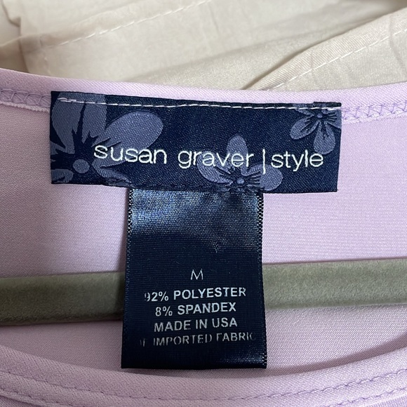 Susan Graver Women's Long-sleeved Top, Size M, Lavender - Picture 2 of 3